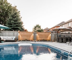 Privacy screens by pool