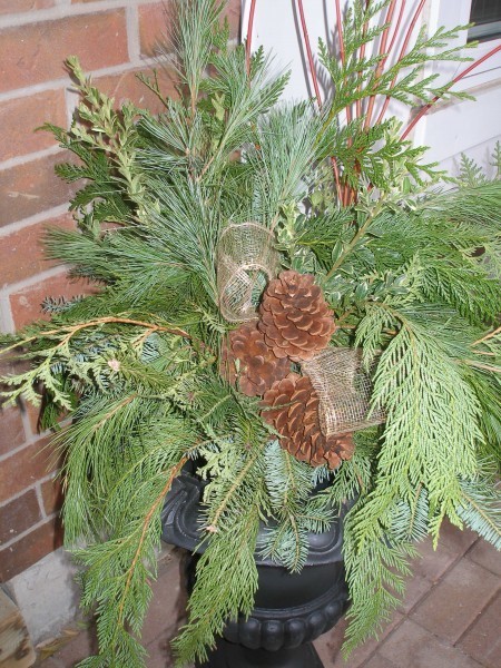Simple Evergreen Urn